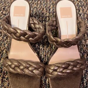 Dolce Vita Braided Bronze Block Heels